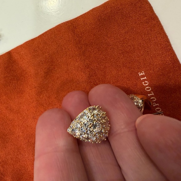 Anthropologie Pavé Triangular Huggie Earrings - Picture 7 of 11